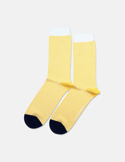 Democratique Originals Ultralight Stripe Socks - Dominant Yellow/Off White/Navy Blue