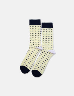 Democratique Original Polkadot Socks - Pale Yellow/Off White/Shaded Blue - Article