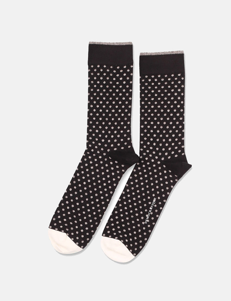 Democratique Originals Polkadot Socks - Black/Light Grey/Off White