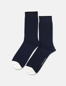 Democratique Originals Polkadot Socks - Navy/Black/Off White