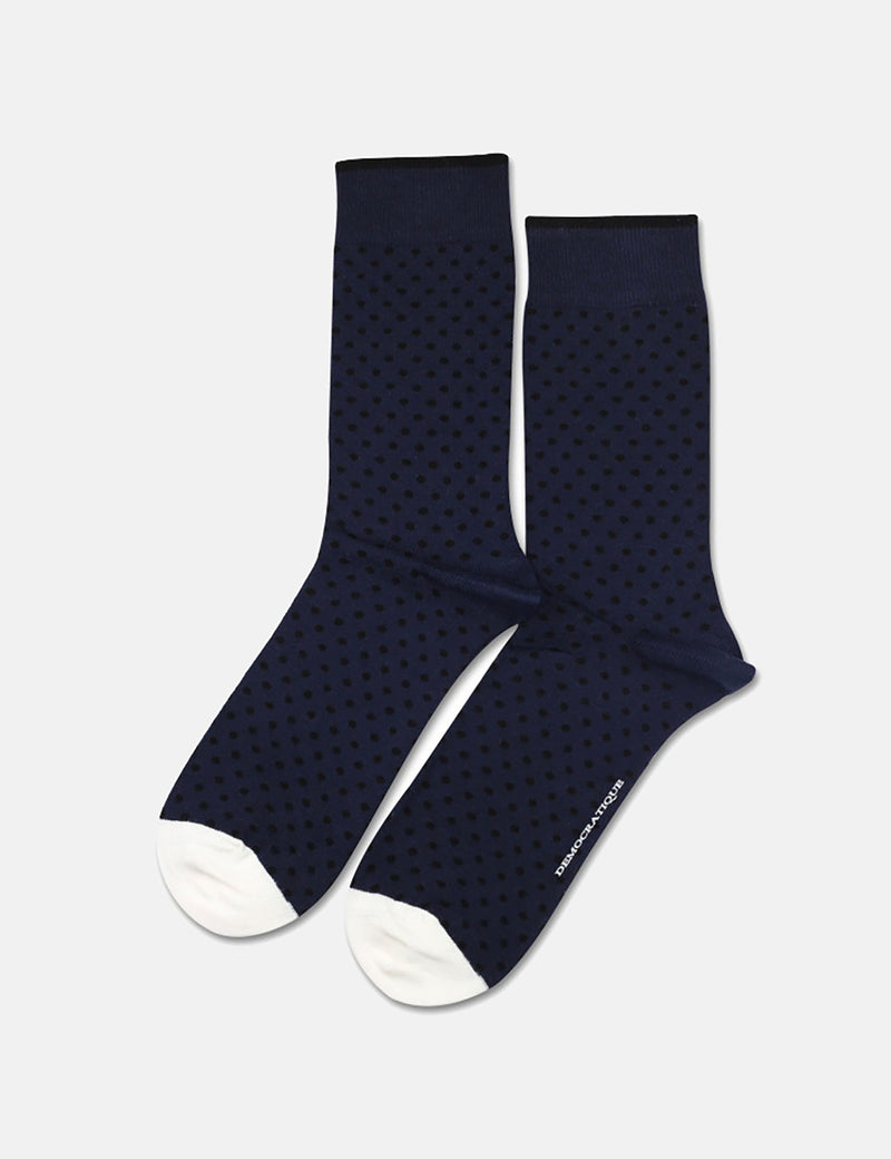 Democratique Originals Polkadot Socks - Navy/Black/Off White