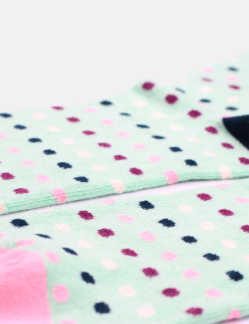 Democratique Polkadot Socks - Pale Green/ Off White/Pale Pink/Multi