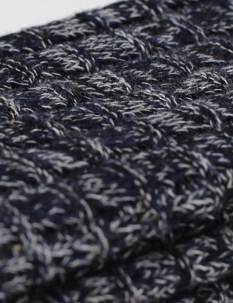 Democratique Socks Relax Fence Knit Supermelange - Navy Blue/Light Grey