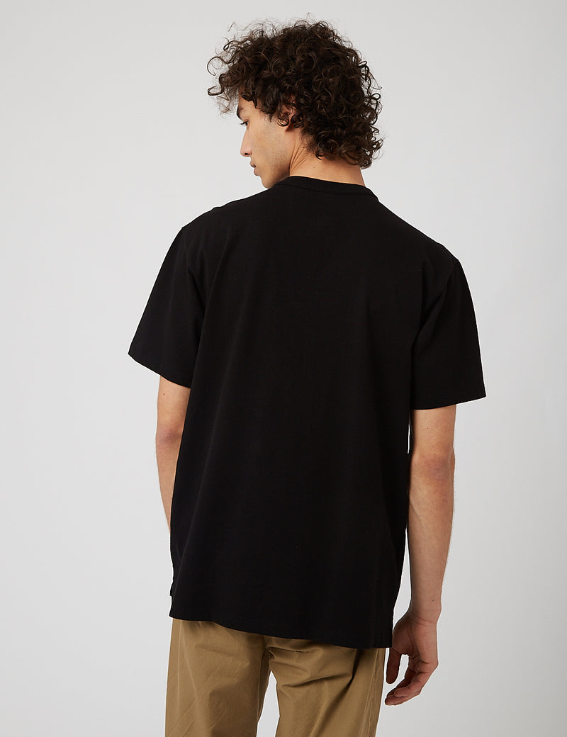 EastlogueワンポケットTシャツ-ブラック