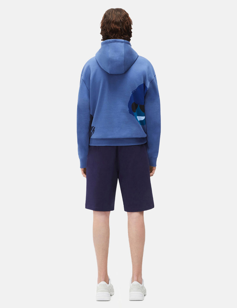 Kenzo Graphic Oversized Hooded Sweatshirt - Blue