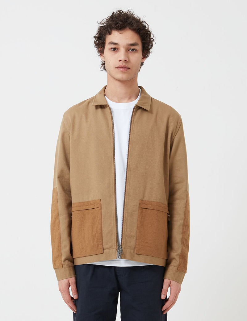 Folk Overlay Jacket - Tan
