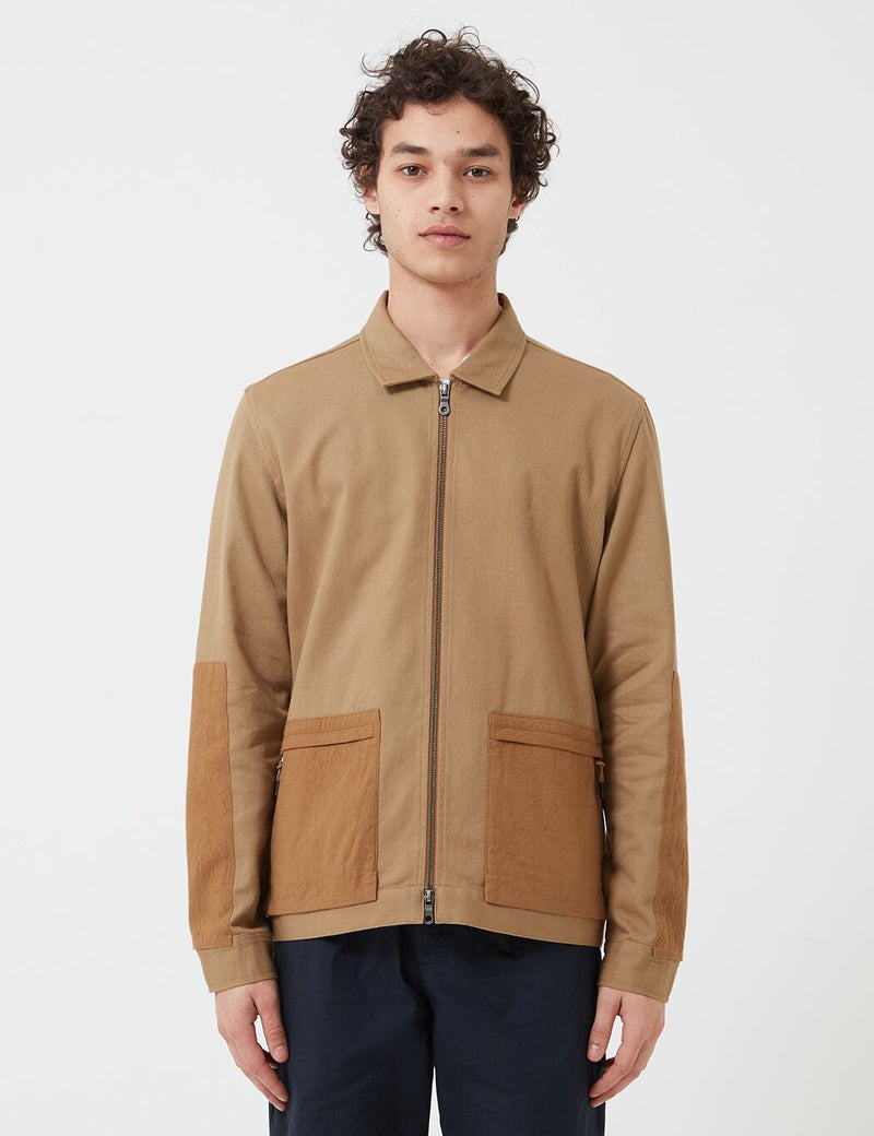 Folk Overlay Jacket - Tan