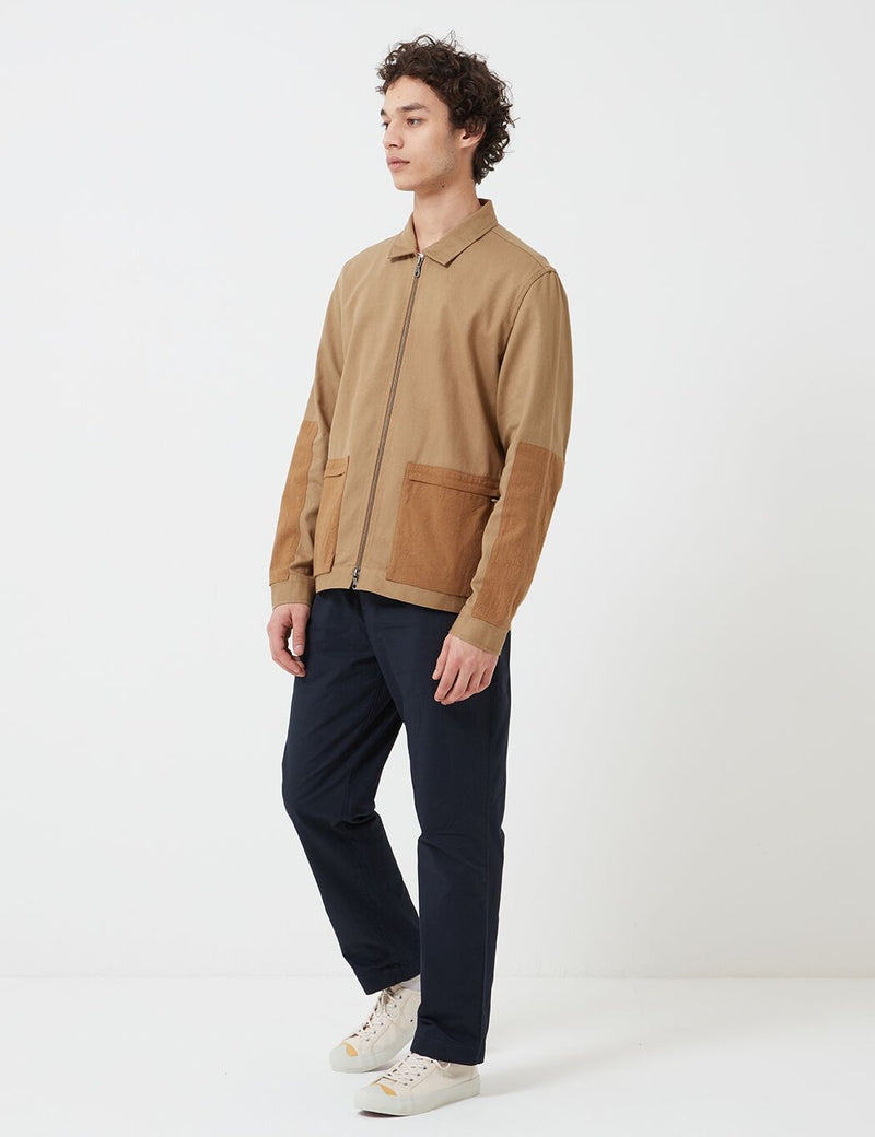 Folk Overlay Jacket - Tan
