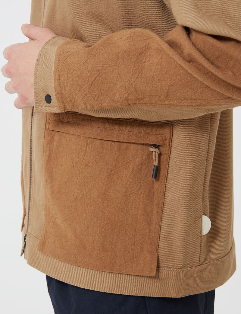Folk Overlay Jacket - Tan