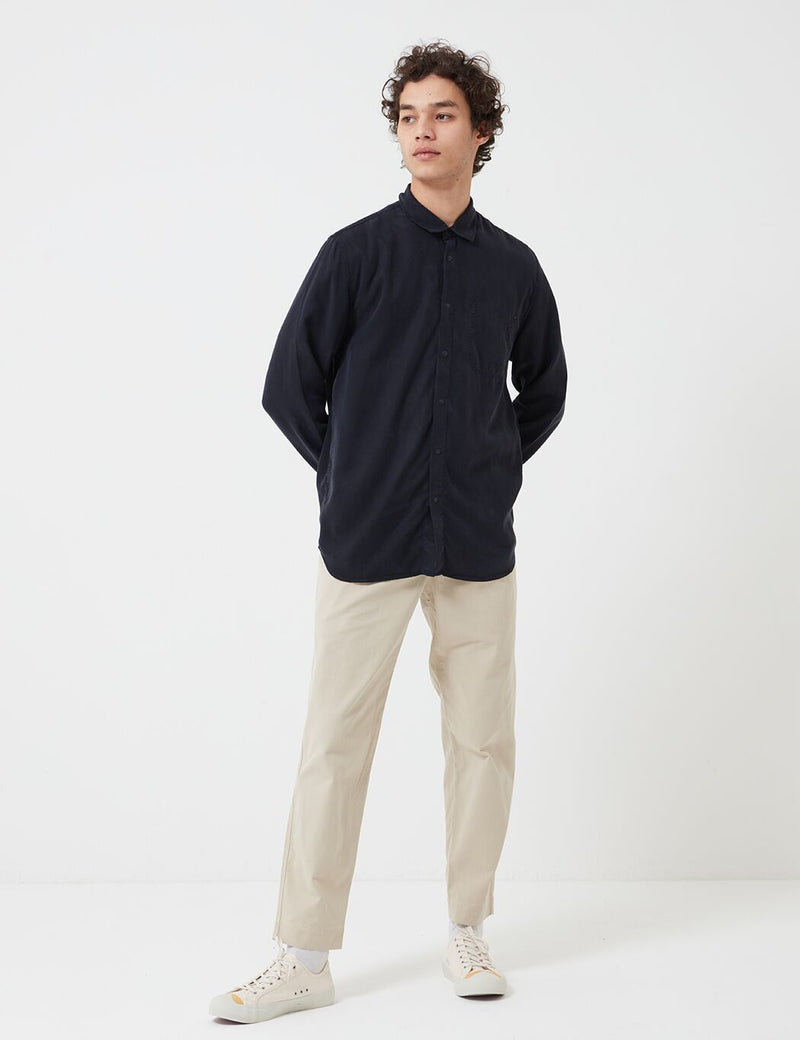 Folk Soft Stitch Pocket Shirt - Navy Blue