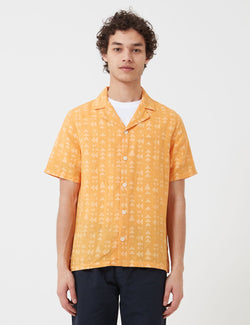Folk Soft Collar Shirt (Tile Print) - Marigold