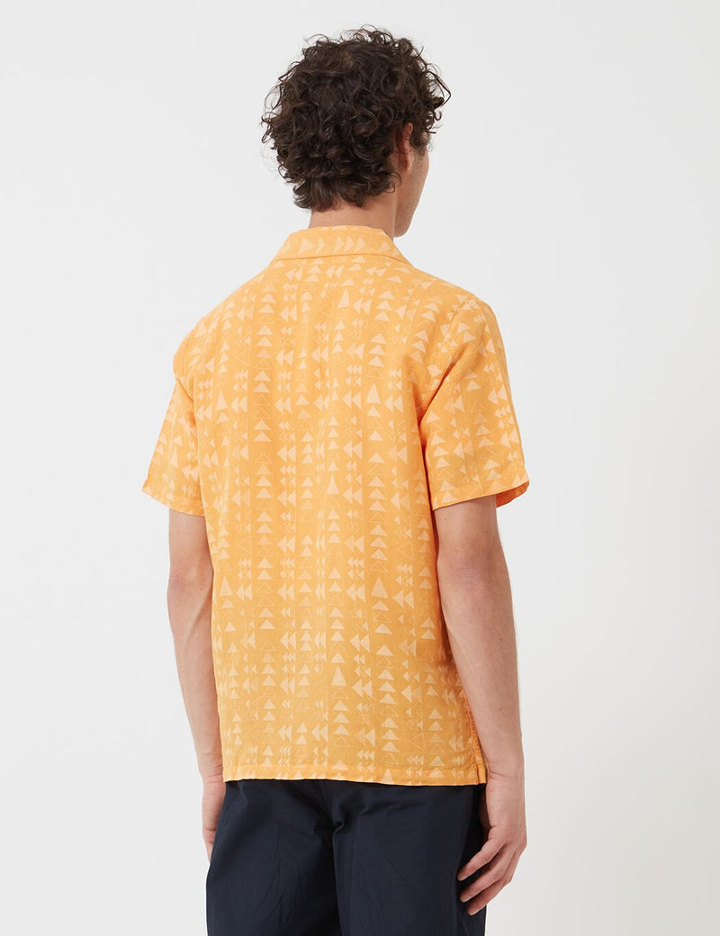Folk Soft Collar Shirt (Tile Print) - Marigold