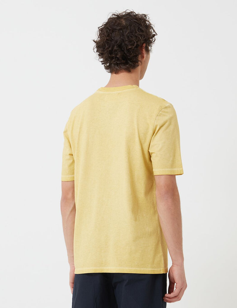 Folk Contrast Sleeve T-Shirt (Cold Dye) - Light Gold