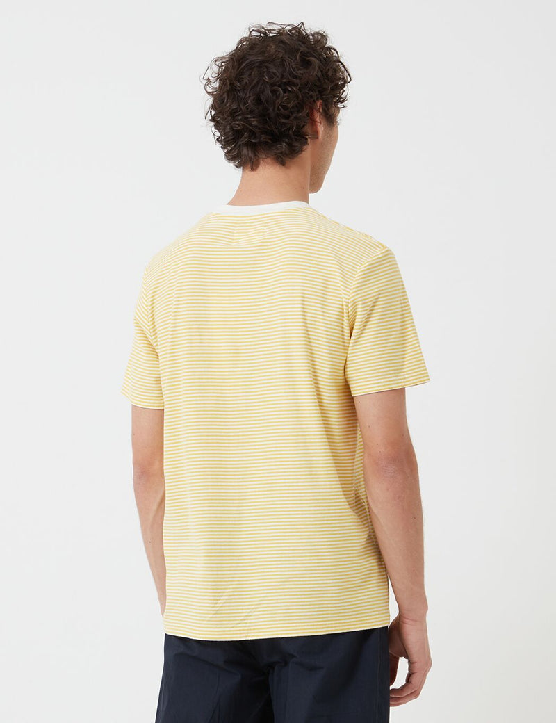 Folk 1x1 Stripe T-Shirt - Light Gold/Ecru