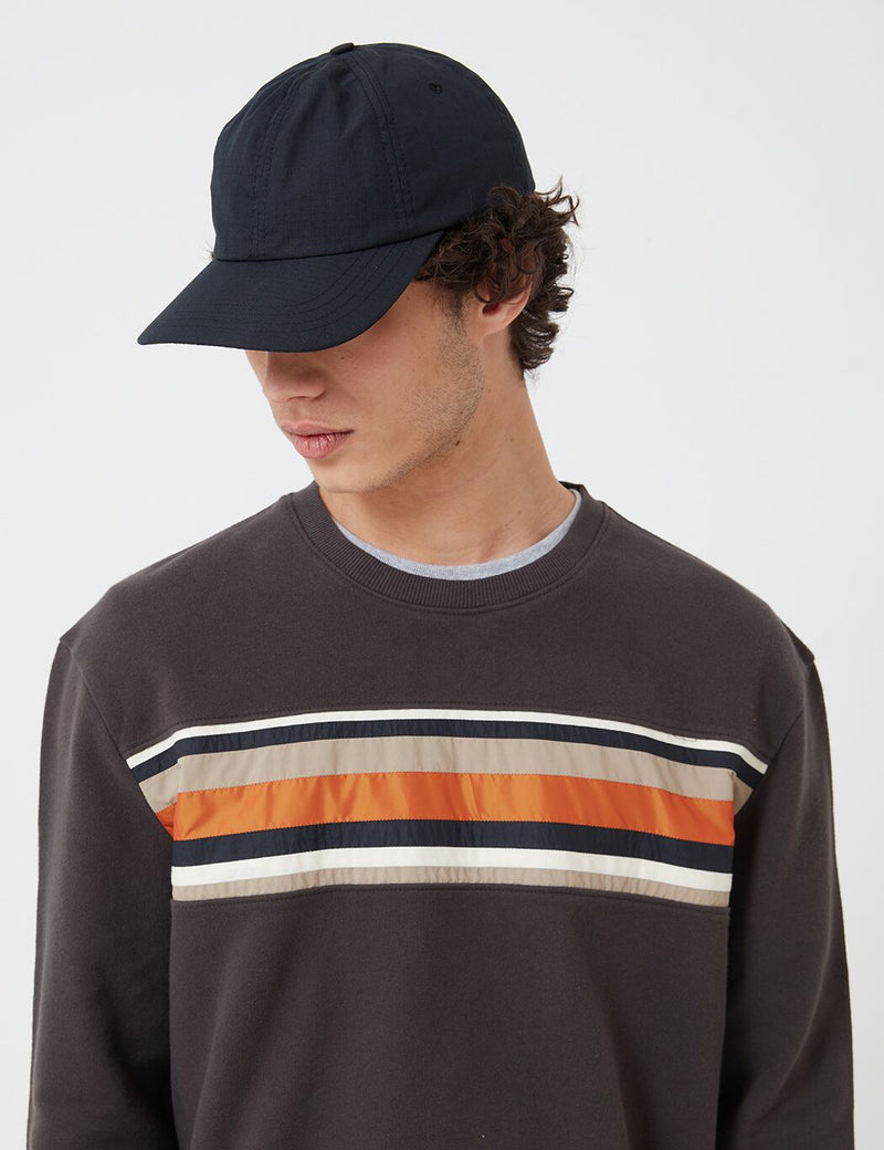 Folk Six Panel Cap - Soft Black