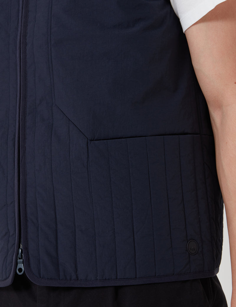 Folk Wadded Junction Gilet - Navy Blue
