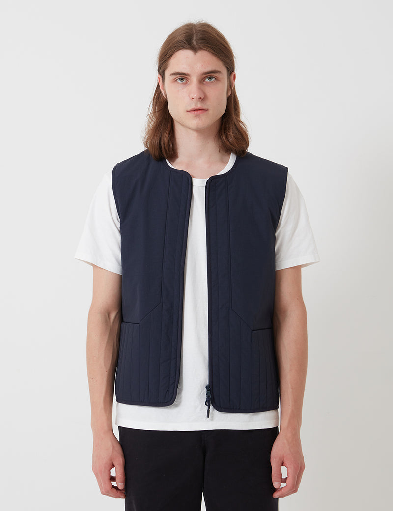 Folk Wadded Junction Gilet - Navy Blue