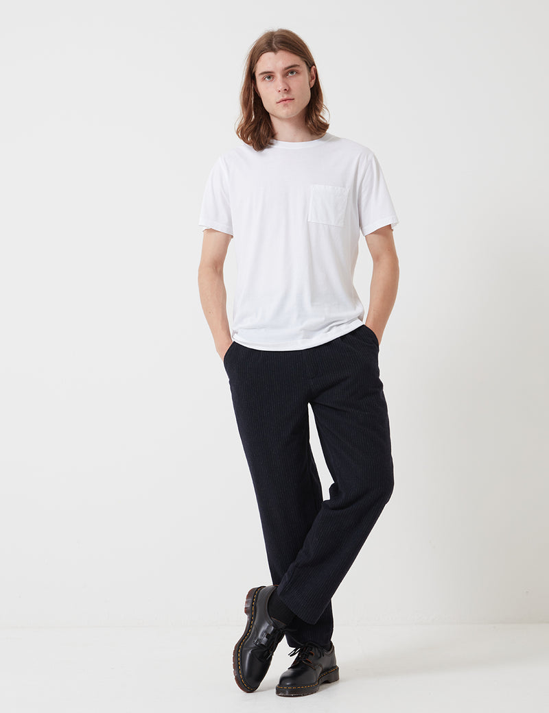 Folk Signal Pant (Pinstripe) - Navy Blue