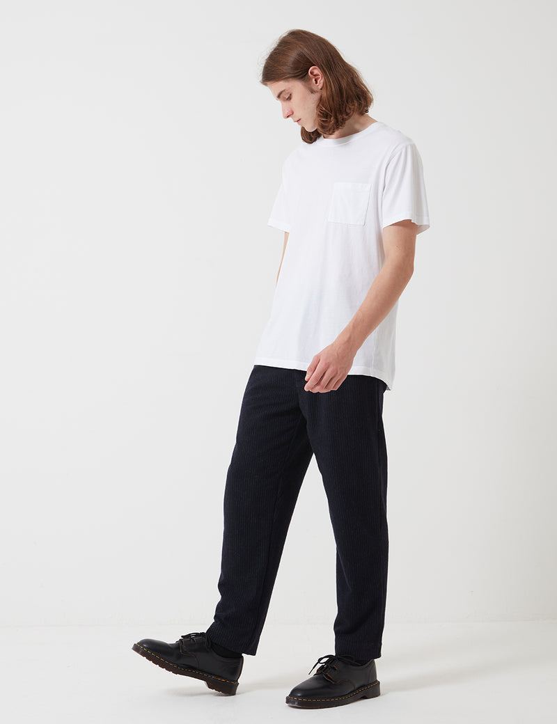 Folk Signal Pant (Pinstripe) - Navy Blue