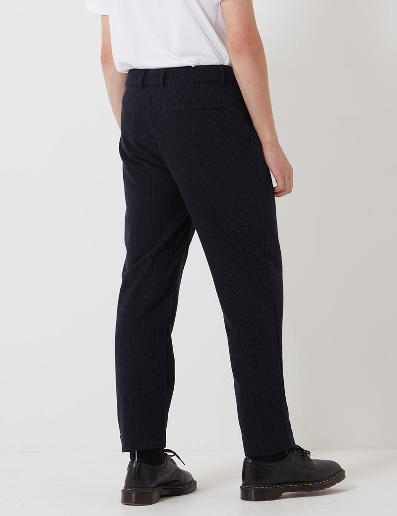 Folk Signal Pant (Pinstripe) - Navy Blue