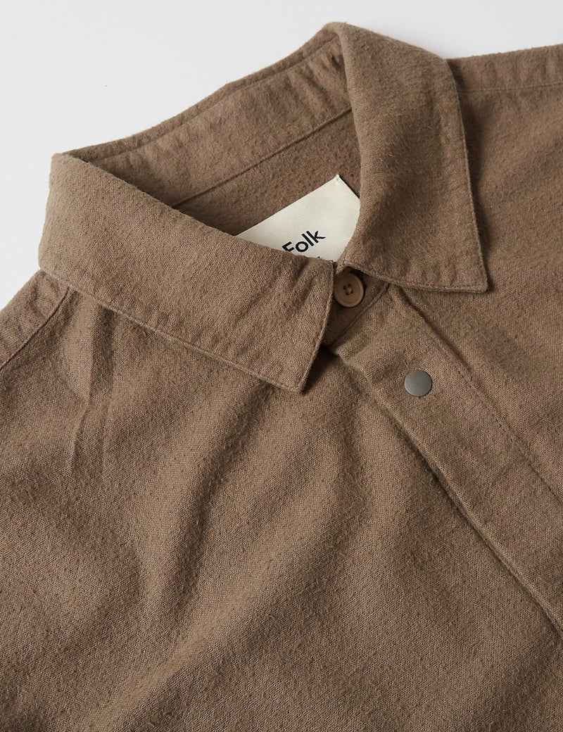 Folk Stitch Pocket Shirt - Peat