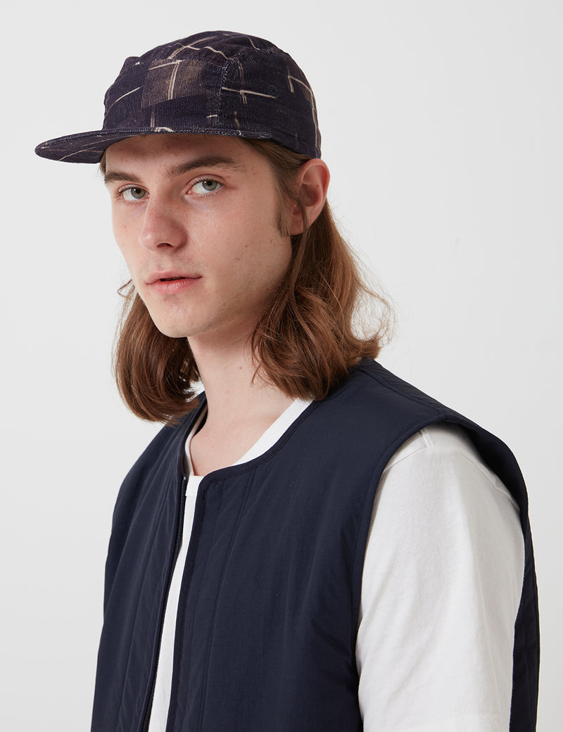 Folk Five Panel Cap - Fracture Check Charcoal