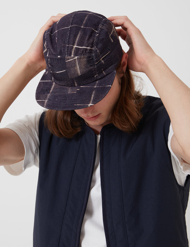 Folk Five Panel Cap - Fracture Check Charcoal