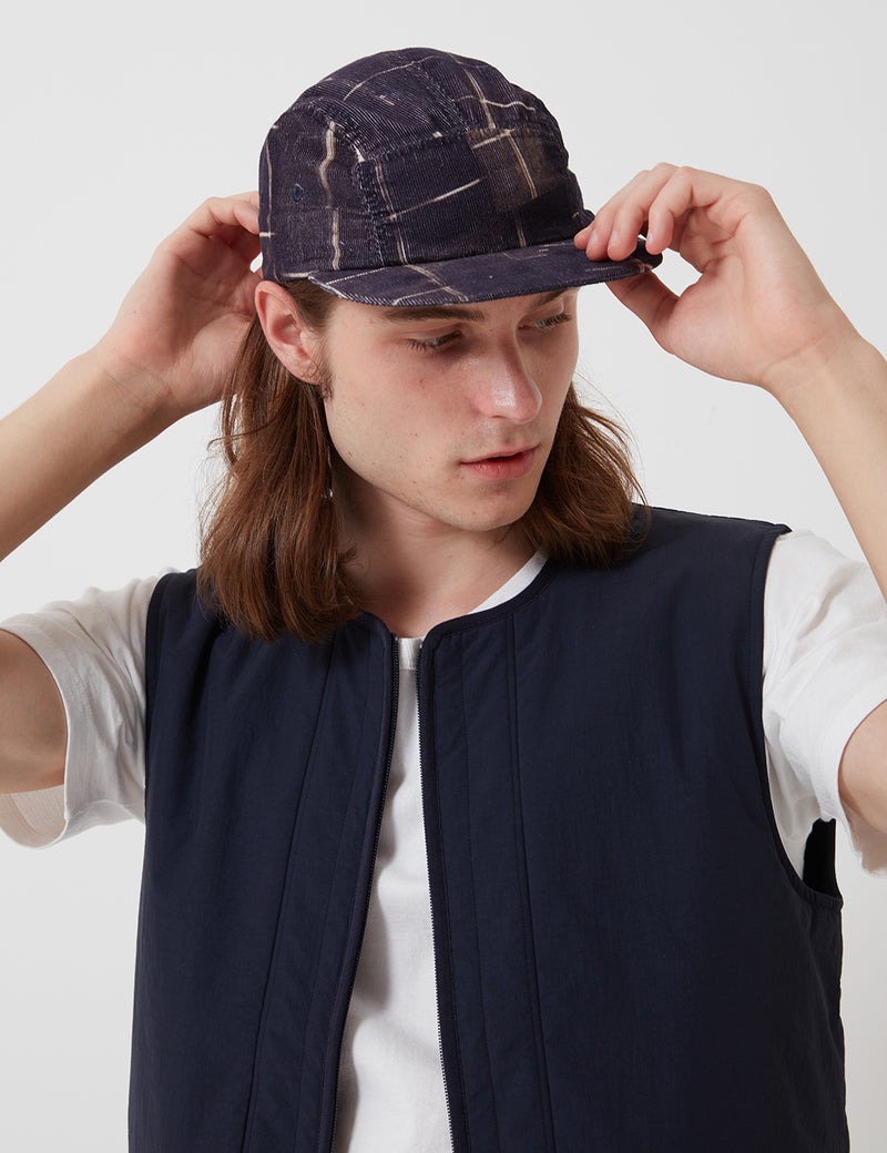 Folk Five Panel Cap - Fracture Check Charcoal