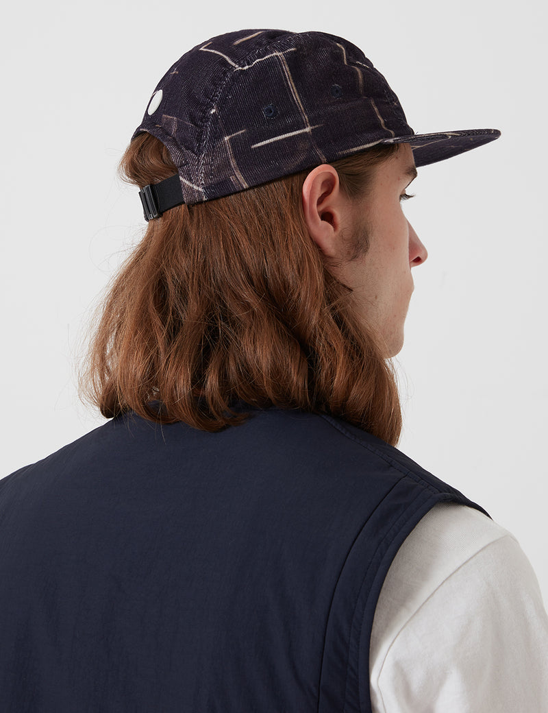 Folk Five Panel Cap - Fracture Check Charcoal