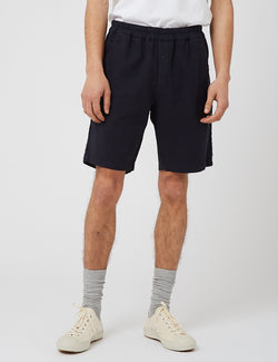 Folk Cotton Linen Shorts - Navy Blue