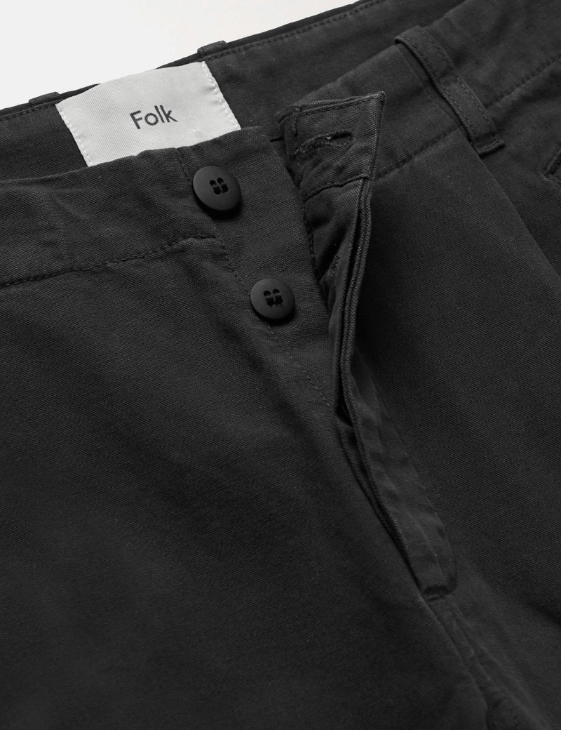Folk Assembly Cord Pant (Relaxed/Tapered) - Black