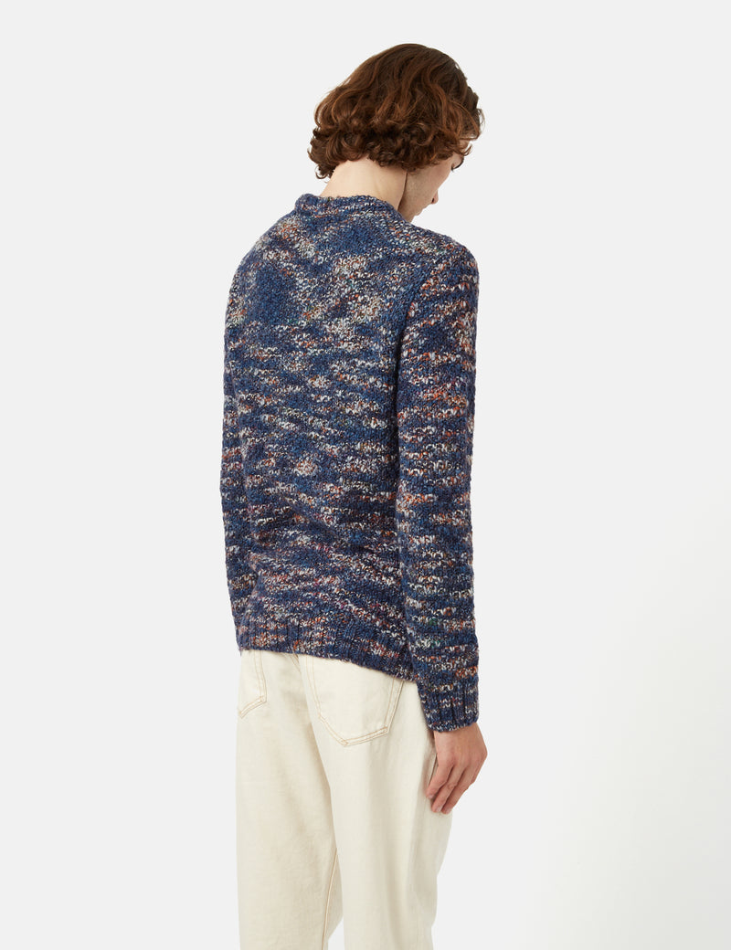 Folk Mixed Yarn Crew - Ink Blue Mix