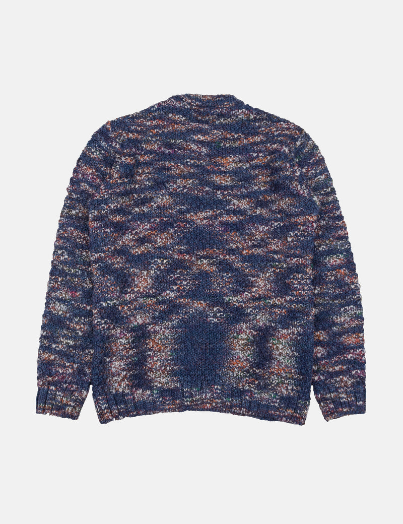 Folk Mixed Yarn Crew - Ink Blue Mix