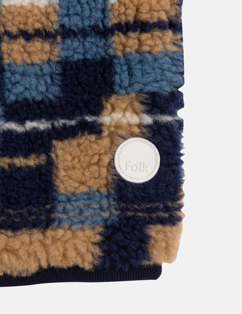 Folk Puzzle Fleece Vest - Warp Checkerboard