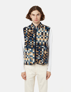 Folk Puzzle Fleece Vest - Warp Checkerboard