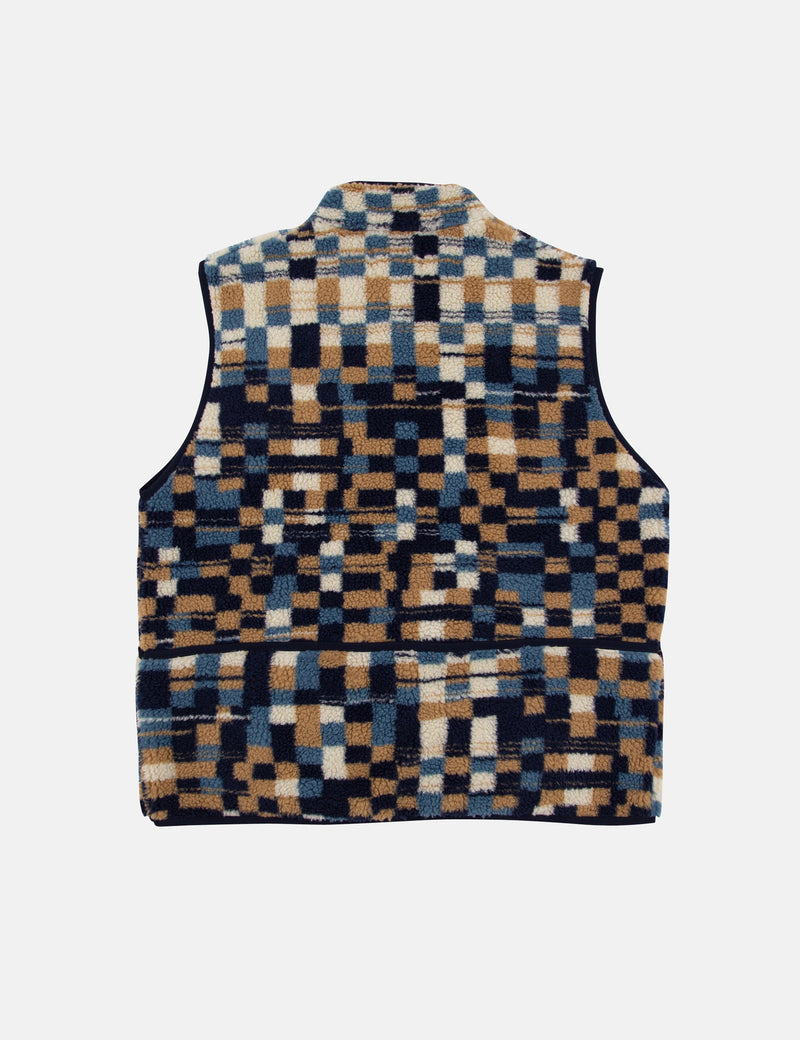 Folk Puzzle Fleece Vest - Warp Checkerboard