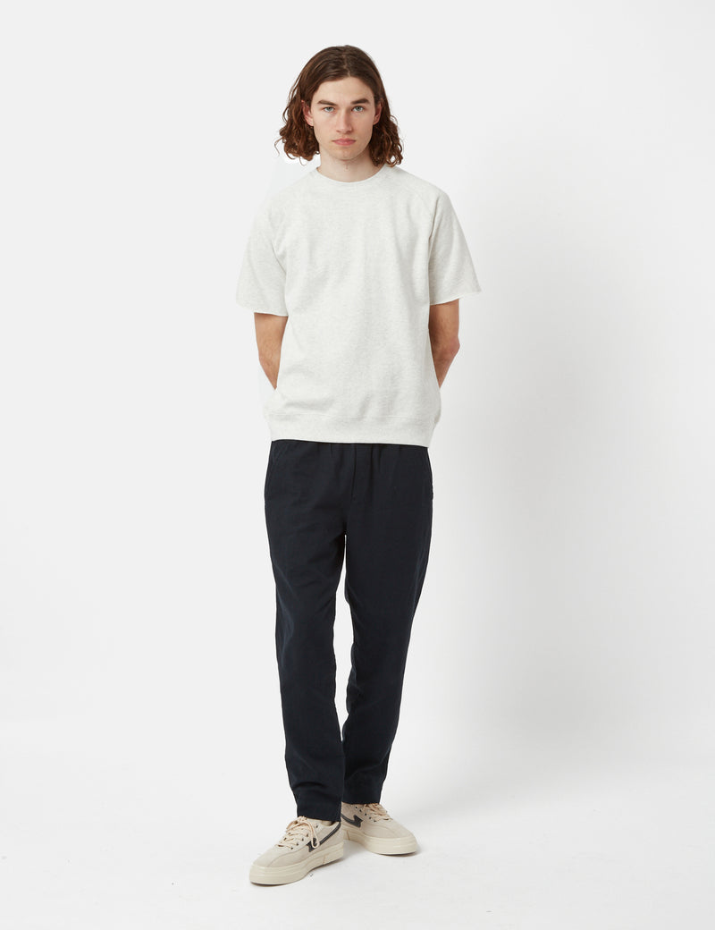Folk Drawcord Assembly Linen Pant (Relax Taper) - Soft Navy Blue