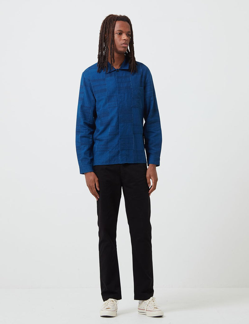 Folk Patch Shirt - Indigo Blue