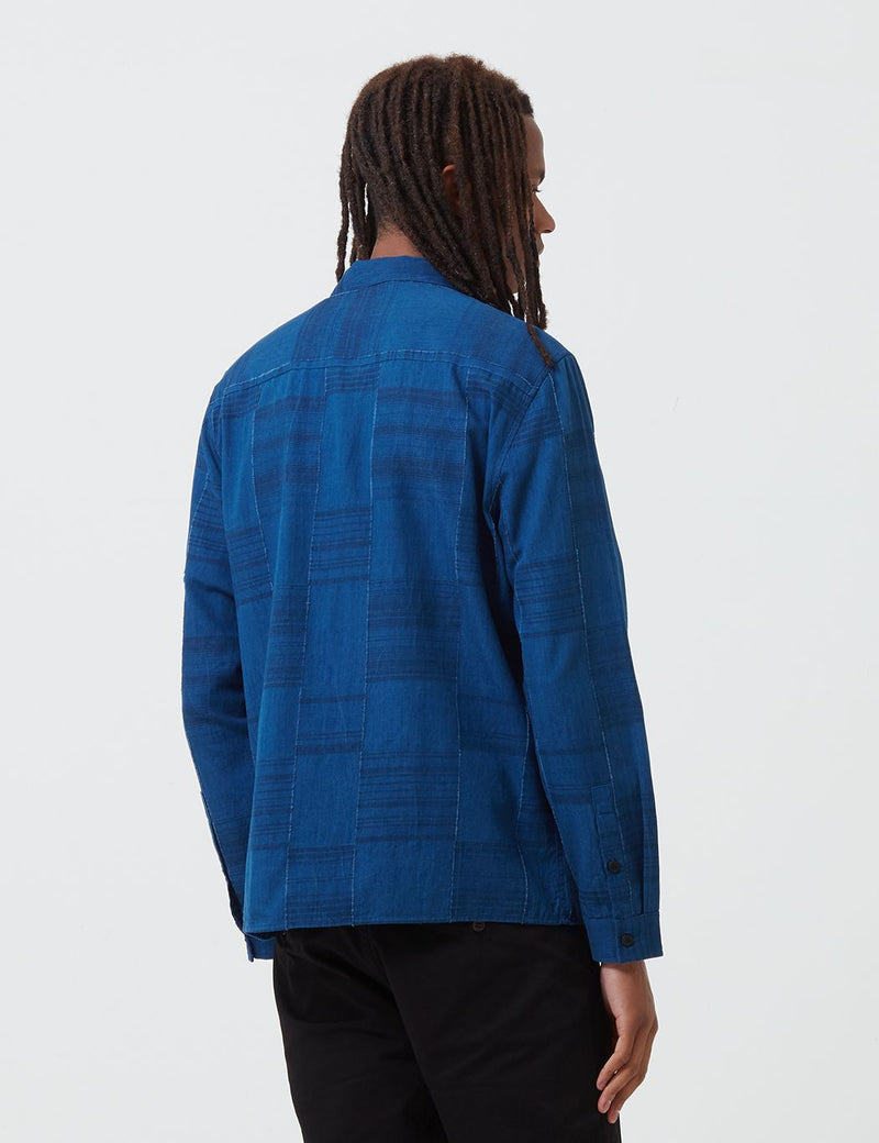 Folk Patch Shirt - Indigo Blue