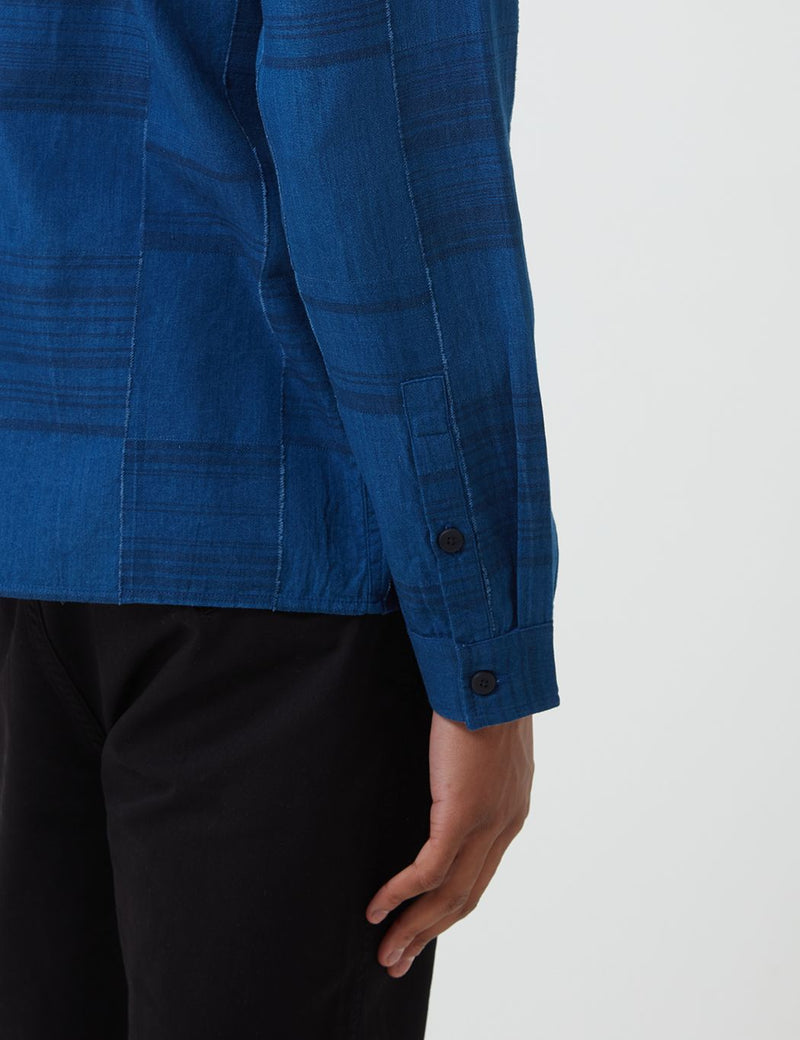 Folk Patch Shirt - Indigo Blue