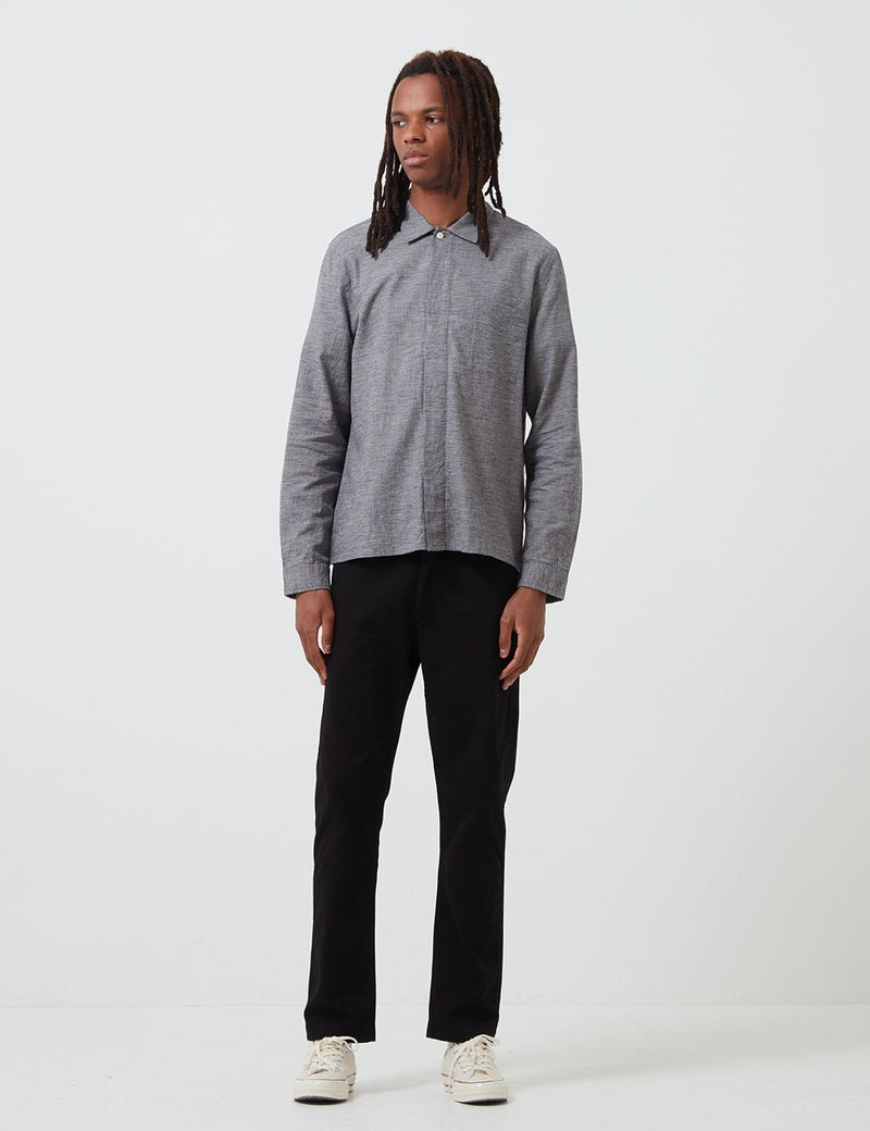 Folk Patch Shirt - Blue Texture