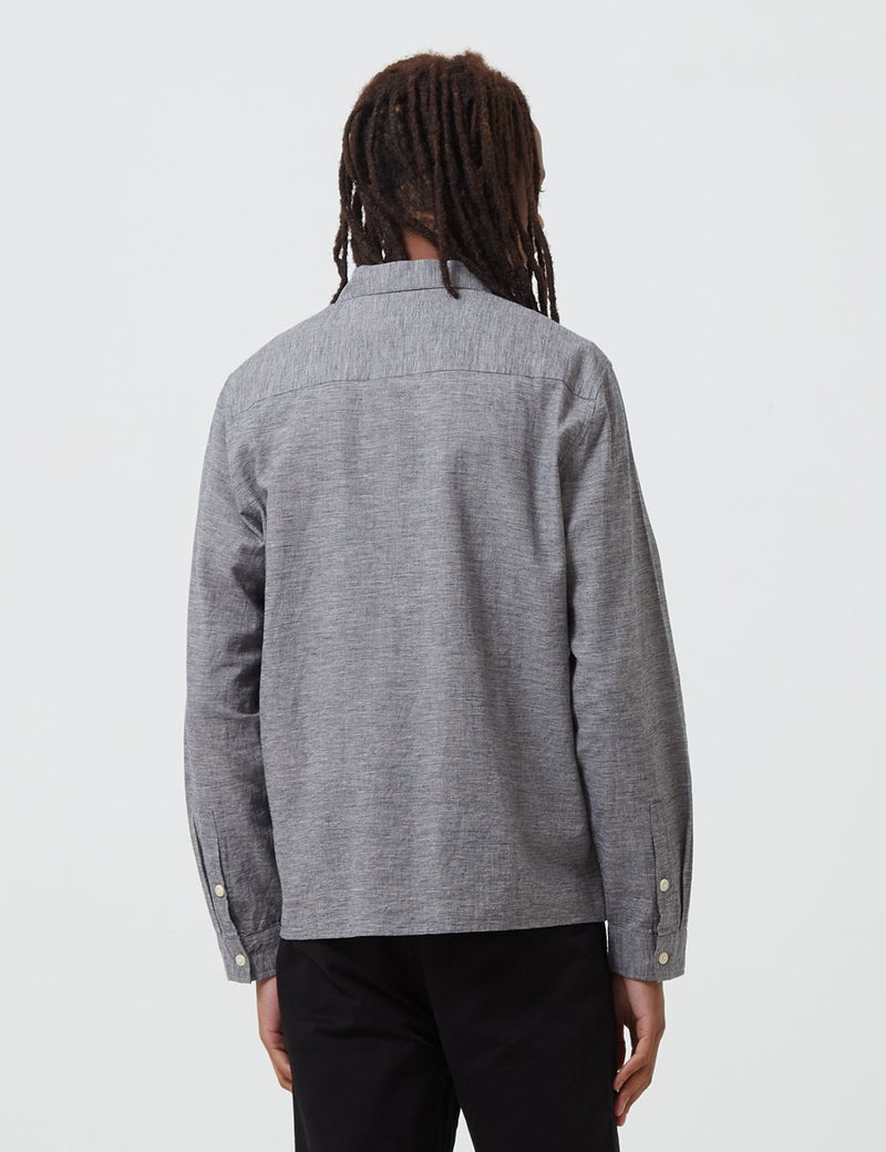 Folk Patch Shirt - Blue Texture
