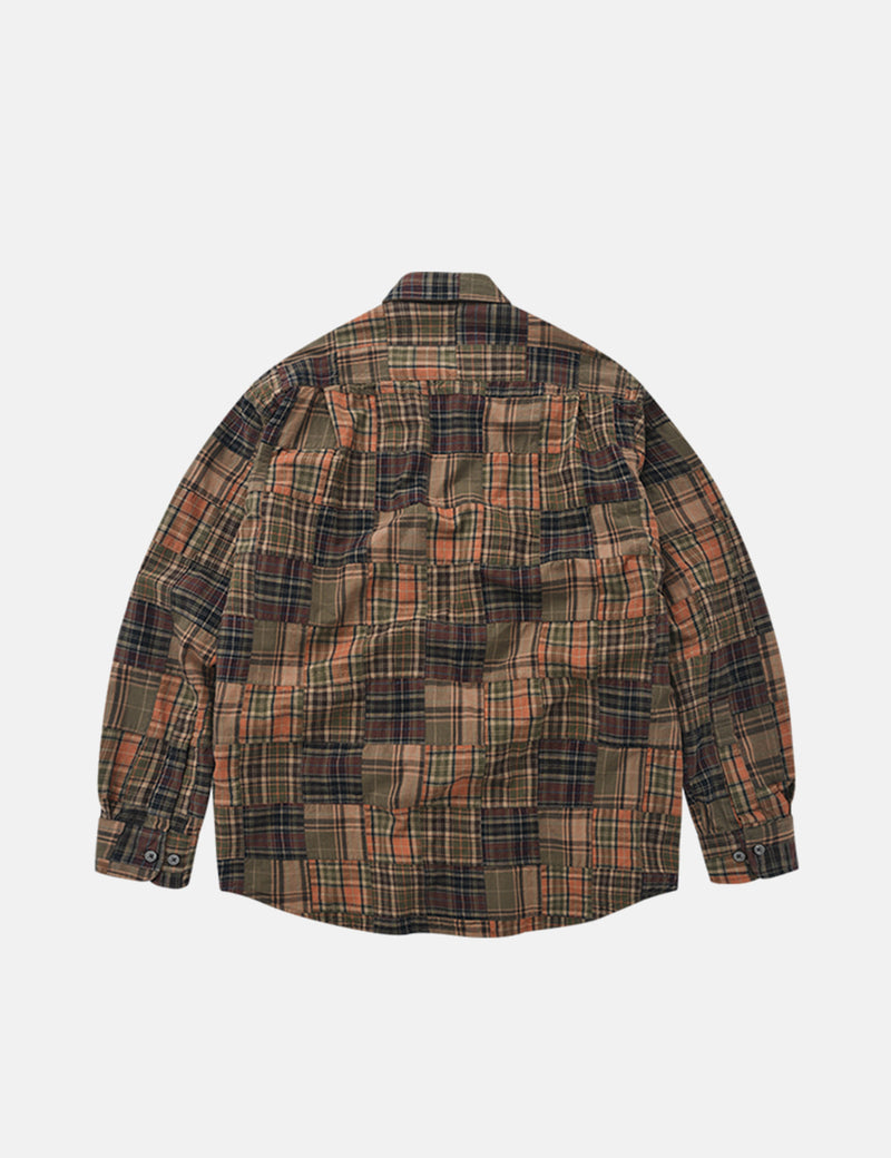 Frizmworks Brownie Patchwork Relax Shirt - Brown