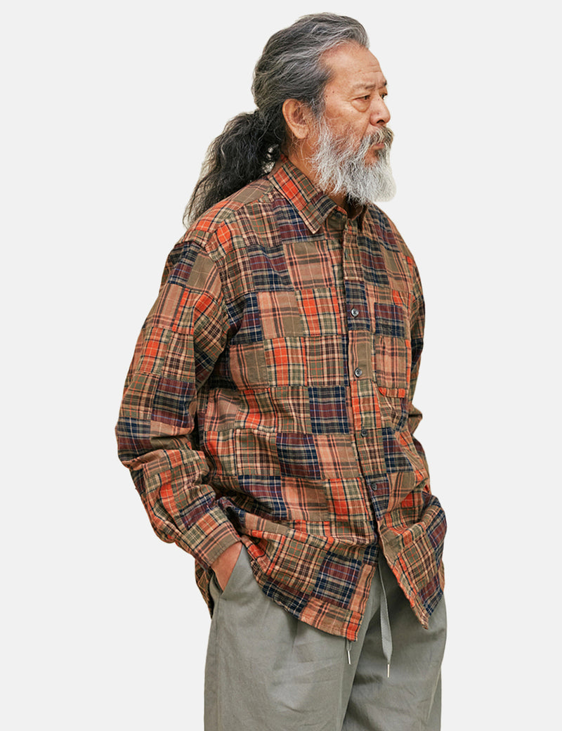 Frizmworks Brownie Patchwork Relax Shirt - Brown