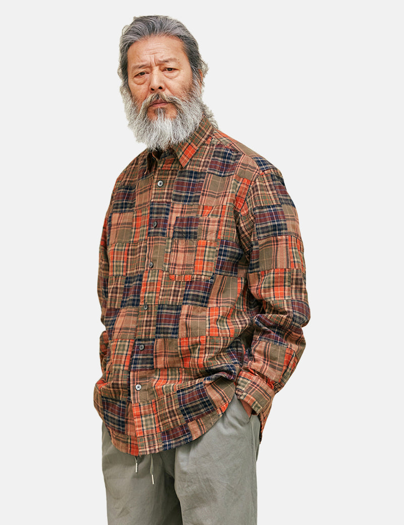 Frizmworks Brownie Patchwork Relax Shirt - Brown