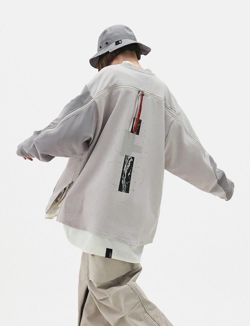 GOOPiMADE LWN-03 "Zystem" Wide Crewneck Sweatshirt - Tech Grey