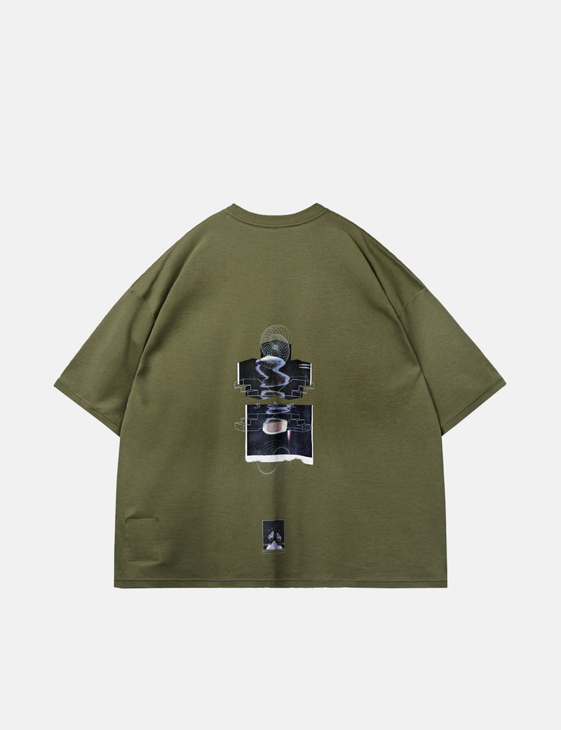 GOOPiMADE Nes-03 "Gewicht" Graphic T-Shirt - Moss Green