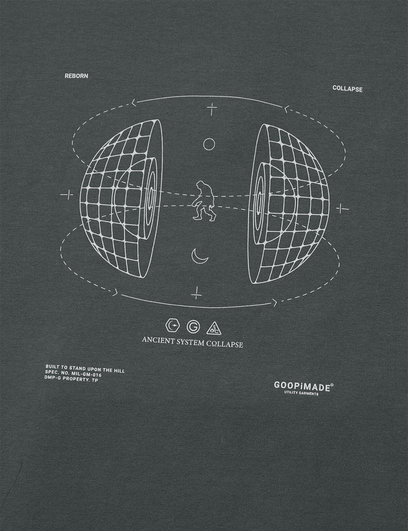 GOOPiMADE Combinatorics Logo Hooded Sweatshirt - Iron Grey