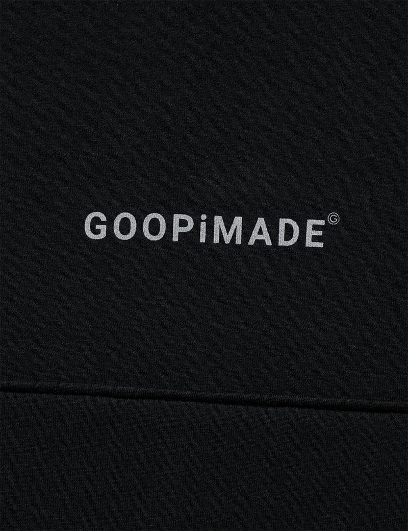 GOOPiMADECombinatoricsロゴフード付きスウェットシャツ-シャドウブラック