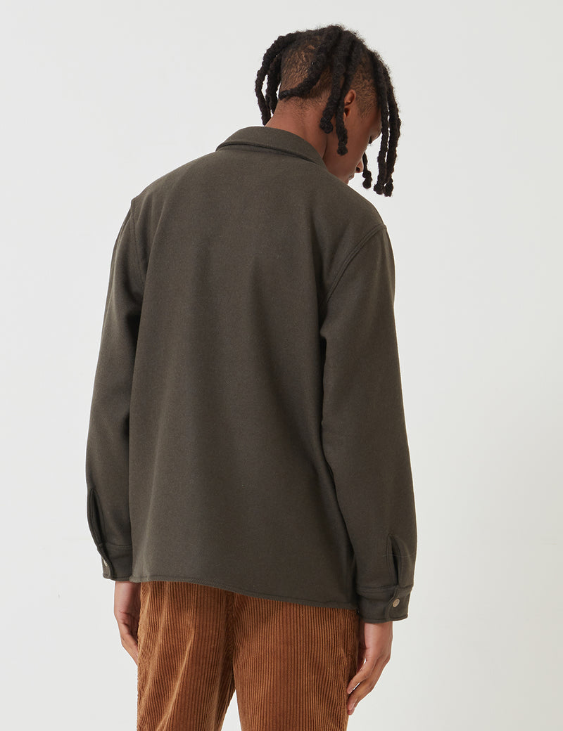 Bleu De Paname Bucheron Shirt Jacket (Melton Wool) - Kaki Green